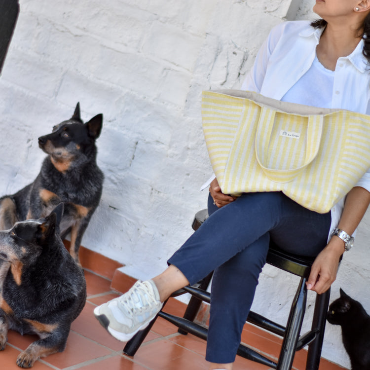 Tote bag rayas