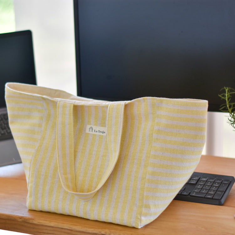 Tote bag rayas