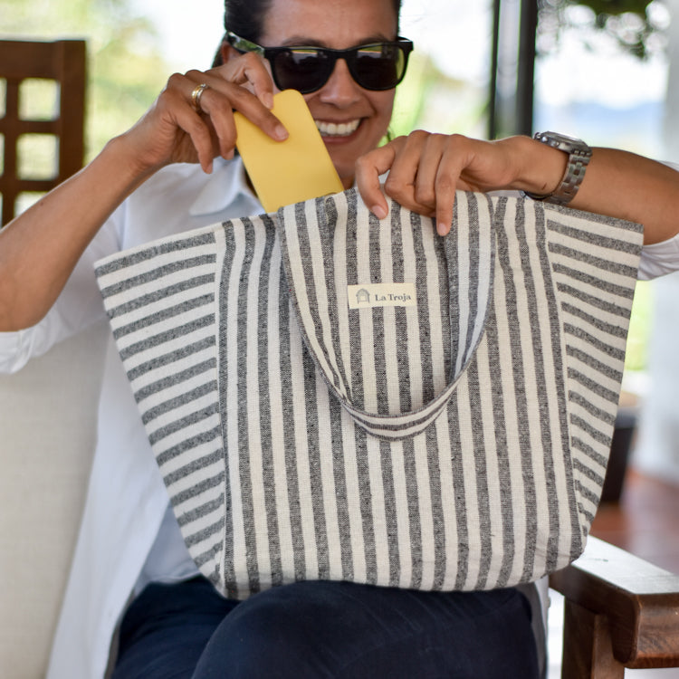 Tote bag rayas