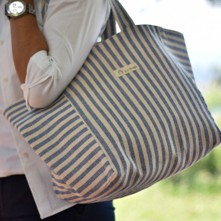 Tote bag rayas
