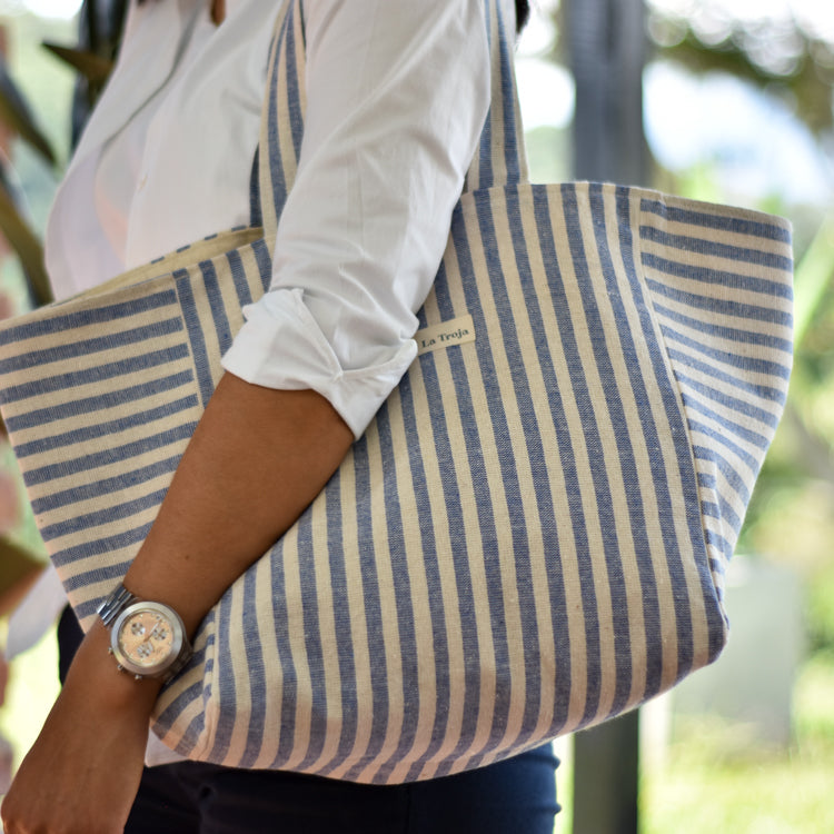 Tote bag rayas