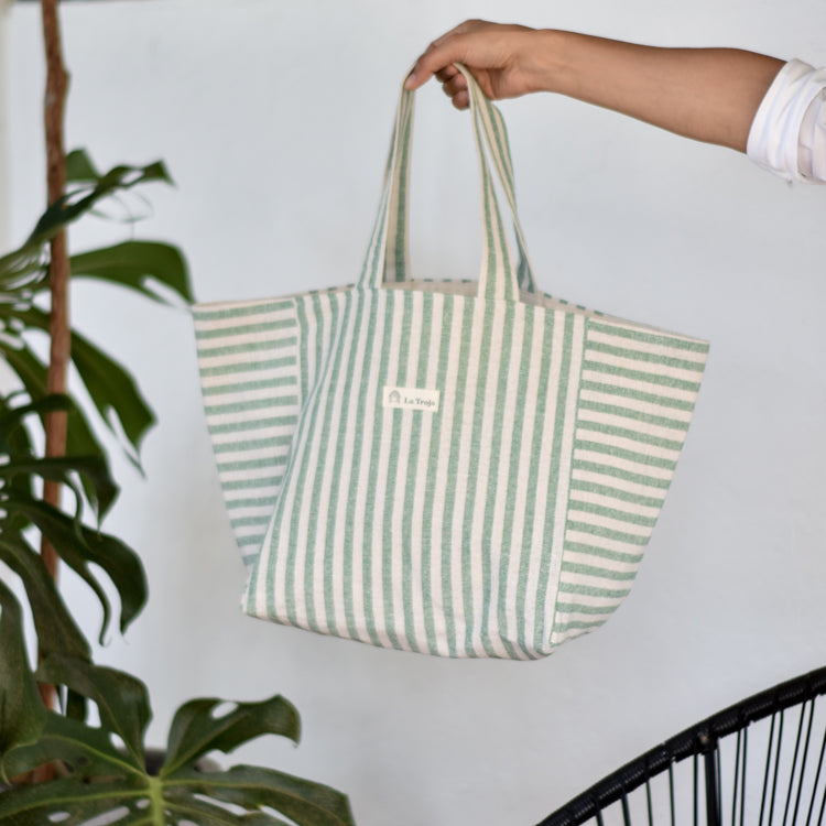 Tote bag rayas
