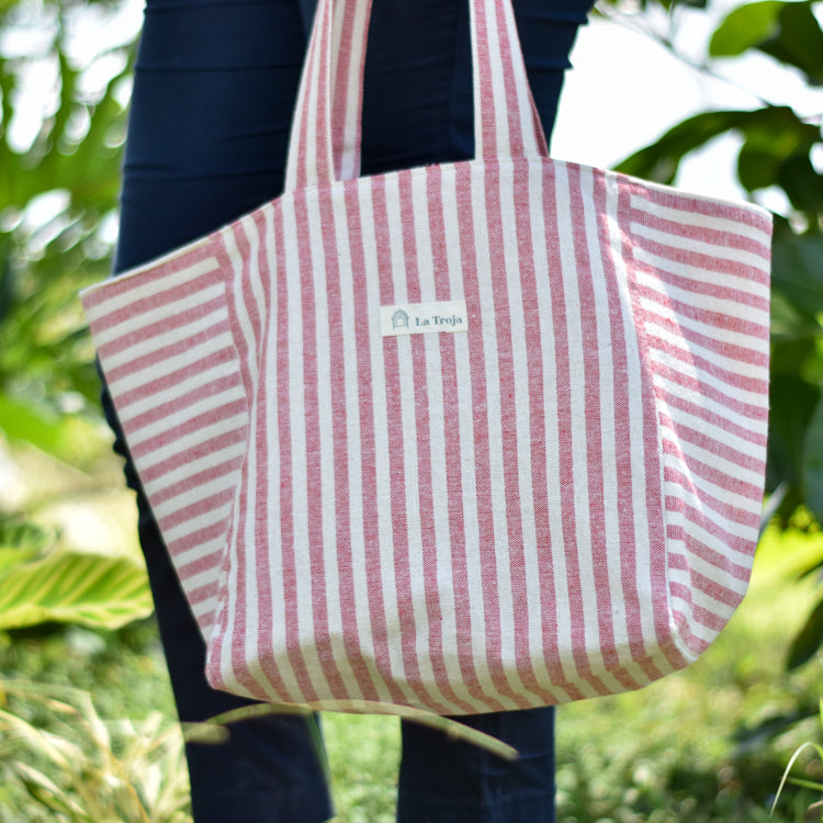 Tote bag rayas